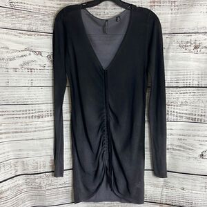 Isda & co Sweater Womens Size Small v neck ruched‎ ombré Knit Cotton Blend Tunic